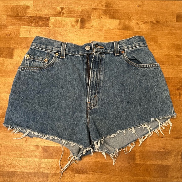 Levi's Blue Jean Shorts Distressed Cutoff Style - Picture 1 of 3